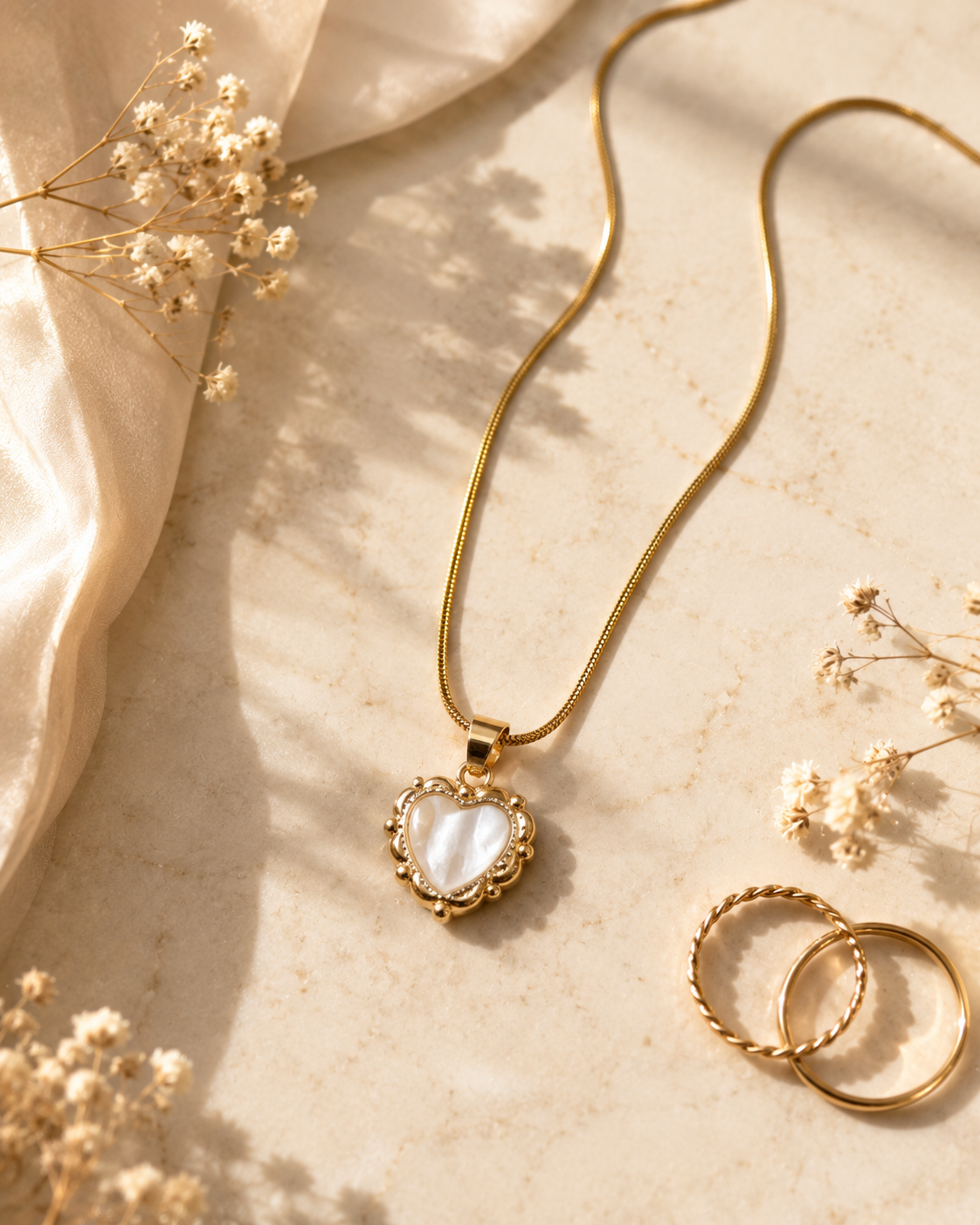Aurora Heart Pendant Necklace | Anti-Tarnish Gold Plated