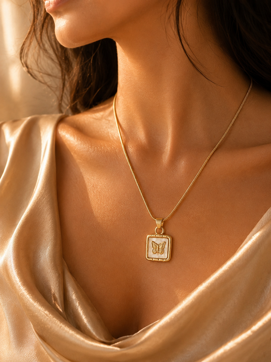 Anti-Tarnish Gold Plated Mariposa Butterfly Necklace